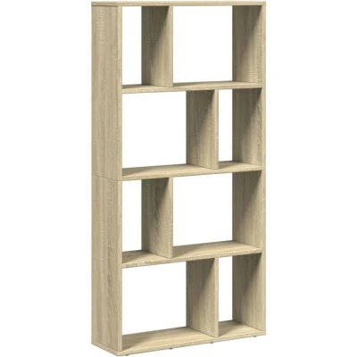 Image of vidaXL Bookcase Bookshelf Rack/Shelf Cabinet Sonoma Oak, Engineered Wood, 60 x 20 120 cm, 8 Compartments, Living Room/Office