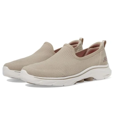 Image of Skechers Women&#039;s GO Walk 7 Ivy, Taupe Textile/Trim, 6 UK