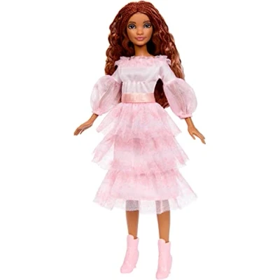 Image of Mattel Disney the Little Mermaid, Celebration Ariel Doll with Red Hair and Pink Dress, Toys Inspired by Movie, HPD90