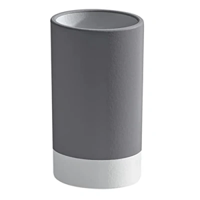 Image of Gedy Grey, G New Mizar, Bathroom, Ceramic Toothbrush Holder, 2 Years Warranty, R&amp;D Design, Measures 10.8 x 6.4 cm, One Size