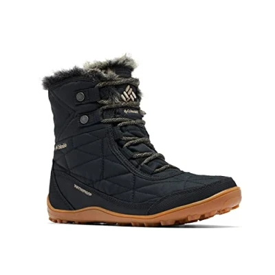 Image of Columbia MINX SHORTY III Waterproof Women&#039;s Snow Boots, Black x Khaki II, 3 UK