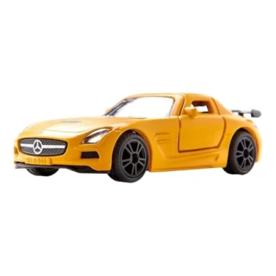 Image of siku 1542, Mercedes Benz SLS AMG Black Series sports car, Metal/Plastic, Orange, Opening gull wing doors, Rubberised tyres