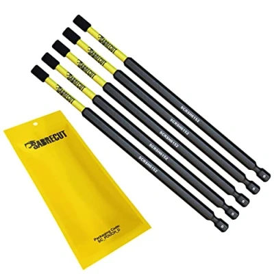 Image of 5 x SabreCut SCRH6152_5 152mm H6 Hex Magnetic Impact Screwdriver Driver Bits Set Single Ended Heavy Duty Compatible with Dewalt Milwaukee Bosch Makita and Others