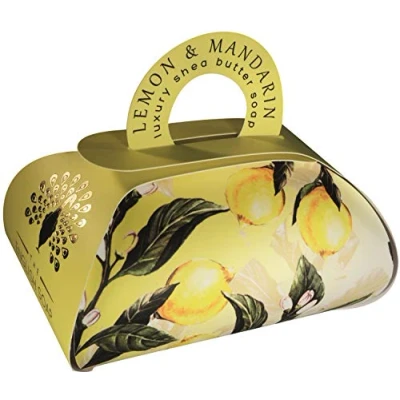 Image of The English Soap Company, Large Gift Bag Bath Soap, Lemon &amp; Mandarin, 260g