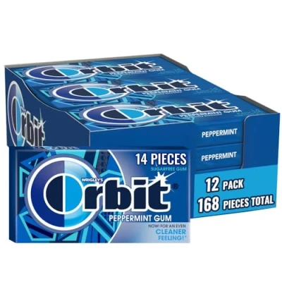Image of Wrigley&#039;s Orbit Gum, Peppermint, 14 count, (Pack of 12)