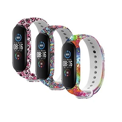 Image of nuosiweilang Compatible with Xiaomi Mi Band 7/Mi 6/Mi 5 Strap,Miband 7 Colourful Silicone Replacement Bracelet Wristband Bands Accessories for Smart 7/6/5