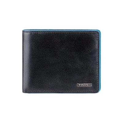 Image of VISCONTI ® &#039;Alps&#039; Men&#039;s Genuine Leather Wallet with RFID Protection Credit Card Holder Coin Purse, Triple Fold Wallet, Banknote Holder, Gift, black/blue, Modern