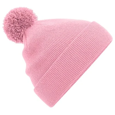 Image of Beechfield Cuffed Design Original Pom Beanie Dusky Pink