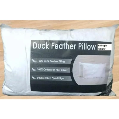 Image of NIGHTS Hotel Quality 100% Duck Feather Pillow Pair Soft Extra Filling Available in 1 pack of 2 pillows or 1pk 4 a Single Pack(1)