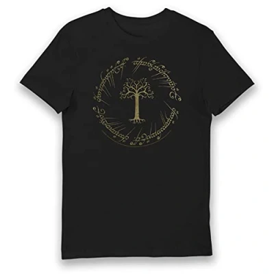 Image of Lord of The Rings White Tree Gondor T Shirt Black XL