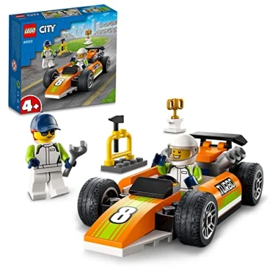 Image of LEGO 60322 City Great Vehicles Race Car F1 Style Toy for Preschool Kids 4 plus Years Old, with Mechanic and Racing Driver Minifigures