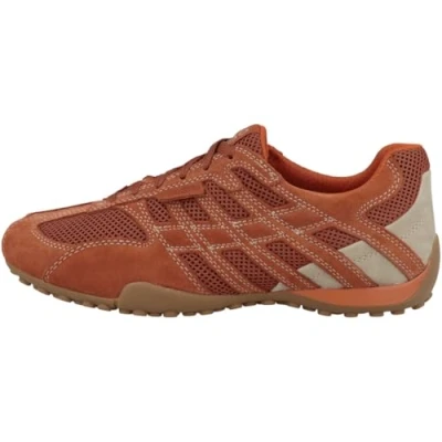 Image of Geox Snake Original Trainers, Men&#039;s, Size: 6.5, Brick Leather and textile