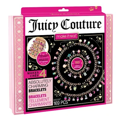 Image of Make It Real Juicy Couture Charming Friendship Bracelet Making Kit Kids DIY Jewellery with Charm and Beads Gifts for Girls