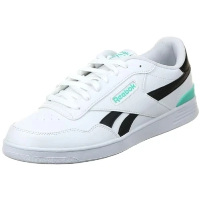 Image of Reebok Unisex Court Advance Clip Sneaker, White/Black/TEAMTEAL, 7 UK