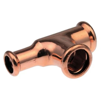 Image of Pegler VSH XPress Copper Press Fit Tee Reduced Branch 22mm X 15mm S25 38490.