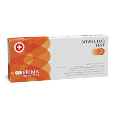 Image of PRIMA Bowel Health Test detects Hidden faecal Occult Blood (FOB) in a Stool Sample, Results 5 Minutes, Home use