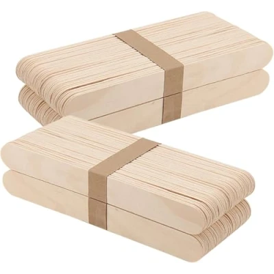 Image of 200 Jumbo Lollipop Sticks Large 6 Inch DIY Garden Plant Labels School Art Mixing Models 150mm Smooth Natural Wood Lolly