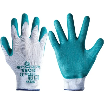 Image of Showa Gloves SHO350 S No.350R Nitrile Grip Glove, Size: S, Grey/Green