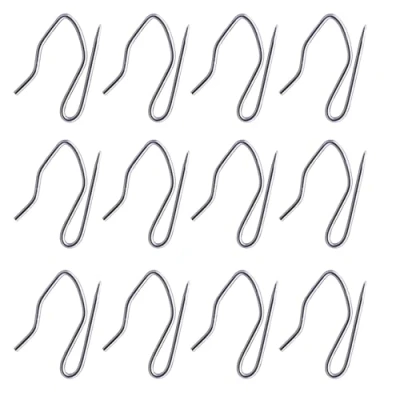 Image of 100 PCS Metal Curtain Hooks Heavy Duty Pinch Pleat Single Prongs Drapery Pin for Window Shower Door Triple Curtains
