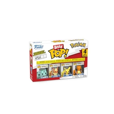Image of Funko Bitty Pop! Pokemon Bulbasaur 4PK and A Surprise Mystery Mini Figure 0.9 Inch (2.2 Cm) Collectable Stackable Display Shelf Included Gift Idea Party Bags Stocking Cake Topper