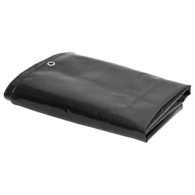 Image of vidaXL Black Tarpaulin 650 g/m², Versatile Weather Resistant Cover with Metal Eyelets PVC Coated Canvas Material, Size 3.5x2.5m, Tear &amp; Water Resistance. Perfect for Both Indoor and Outdoor Use