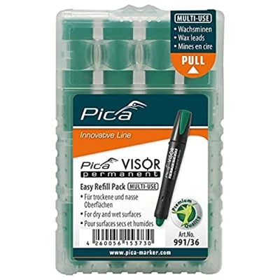 Image of Pica Visor Permanent Longlife Indutrial Marker Refills 4 pack Green 991/36