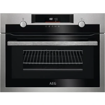 Image of AEG 8000 CombiQuick Built In Microwave &amp; Oven KME565060M, 43 L Capacity, Conventional Cooking + Microwave, Defrost, LED Display, Antifingerprint Coating, Stainless Steel
