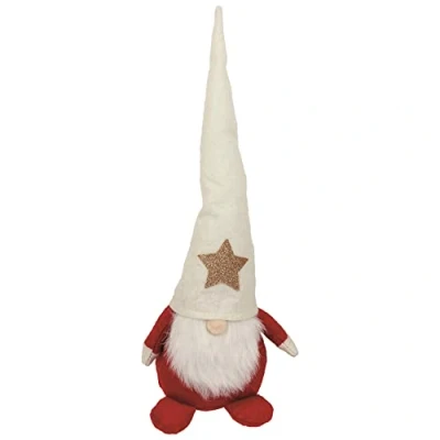 Image of Medium Novelty Red Christmas Gonk Door Stop Nordic Xmas Decoration Gift 36cm