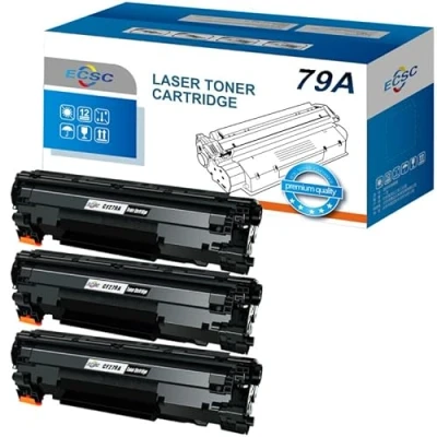 Image of ECSC Toner Cartridge CF279A / 79A For Printer, Compatible With HP LaserJet Pro M12 M12a M12w MFP M26a M26nw (Black, 3 Pack)