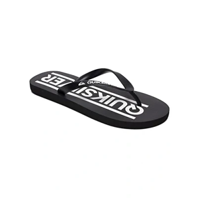 Image of Quiksilver Men&#039;s Java Wordmark Youth Sandal, Black/Black/White, 10 UK Child