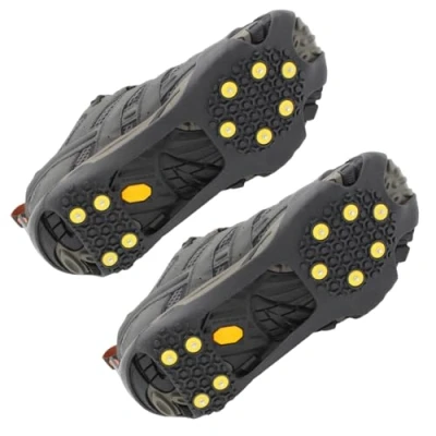 Image of Lifeswonderful Snow Cleats for Shoes Studded Crampon Ice Spikes Boots Ideal Improved Safety &amp; Grip in Winter (XL Size 44 47 EU (9.5 12 UK))