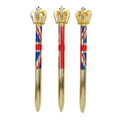 Image of Set of 3 London Icons Pictures Design Pen with Crown UK Souvenir