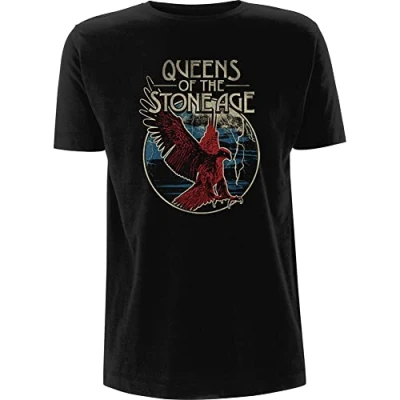 Image of Queens of The Stone Age Eagle Men T Shirt Black XL, 100% Cotton, Regular