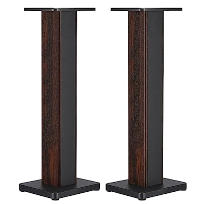 Image of sourcing map Wood Grain Speaker Stands 1 Pair 31.5 Inch (80cm) Universal Floor Stand Hollowed Enhanced Audio Listening for Home Theaters Cinema