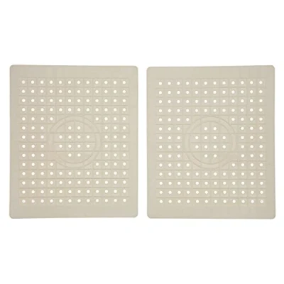 Image of RANNYY Sink Mat, 2PCS Food Grade Rubber Kitchen Protector for Sink, Non Slip Easy to Clean Drain Pad, Perforated Design Bathrooms and Kitchens, Brown