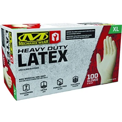 Image of Mechanix Wear 7 Mil Heavy Duty Multi Purpose Non Medical Powder Free Latex Disposable Gloves 100 BX (X Large, White)