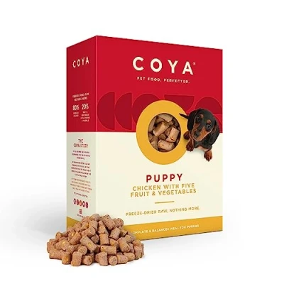 Image of COYA Freeze Dried Raw Puppy Food, Chicken (750g) Hypoallergenic &amp; Grain Free, Made With 80% Meat 20% Fruit Vegetables Complete Dog Food In A Easy Solution, Without The Chore