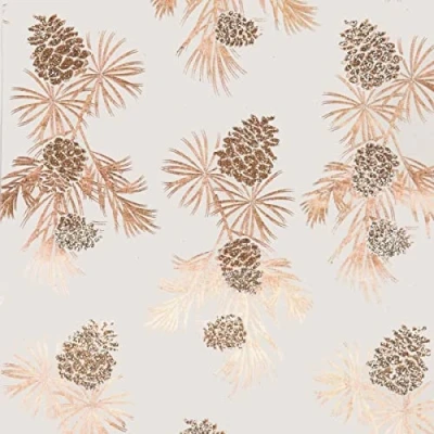 Image of Bags of Room Glitter Rollwrap Paper Gift Wrap Roll 2M Golden Christmas Pine Cones on White