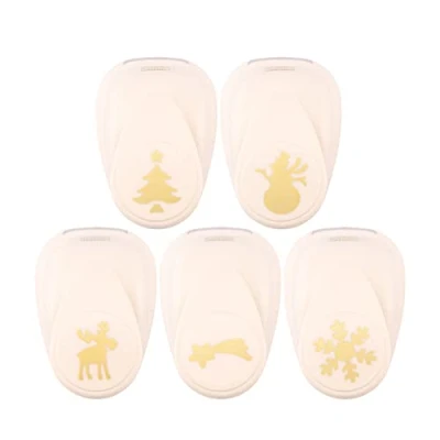 Image of Vaessen Creative Craft Paper Punch Christmas 5 Pcs Various Sizes Circle Cutter for Crafting and Card Making Tree, Shooting Star, Snowflake, Snowman, Reindeer