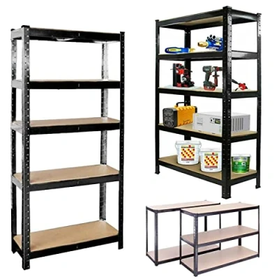 Image of Garage Shelving Units Heavy Duty Racking Shelves For Storage 5 Tier (175KG Per Shelf), 875KG Capacity Workshop, Shed, Office Year Warranty 150cm x 70cm 30cm Black
