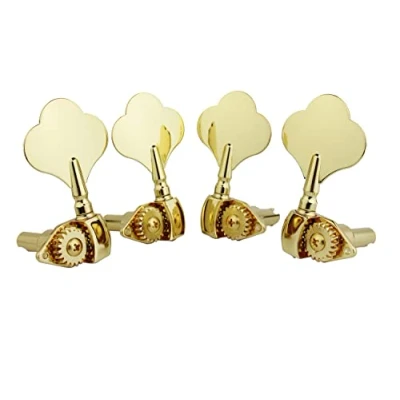 Image of Guyker Open Frame Electric Bass Machine Head (2R + 2L) 1:20 Ratio Gear Tuners Tuning Key Pegs golden