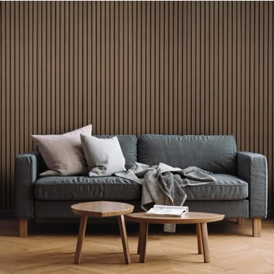 Image of Fuse Acoustic Wooden Wall Panel in Smoked Oak, 240cm x 60cm (2 Pack)