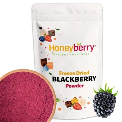 Image of Freeze Dried Blackberry Powder 100g 100% Natural and Pure Fruit Milled to Superfood Berry for Baking, Cake Decorations, Smoothies, Cocktails Dehydrated