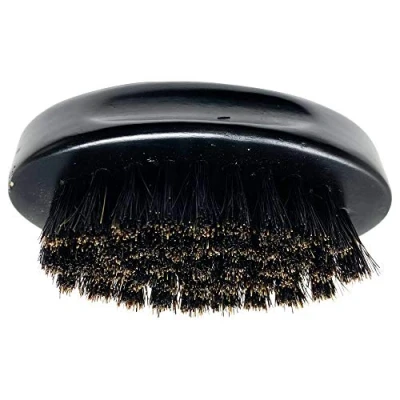 Image of Kobe Professional Cagney Palm Brush 100% Natural Boar Bristle Hair / Beard Military Style Works Well With Oils Dark Wood