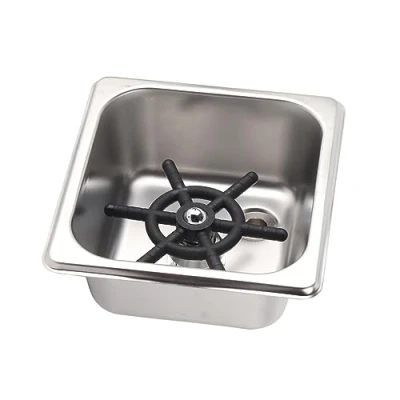 Image of TOPINCN Glass Rinser, Automatic Stainless Steel Cup Washer Cleaner Rinser Quick Cleaning for Hotel Bar Kitchen Sink Coffee Milk Tea