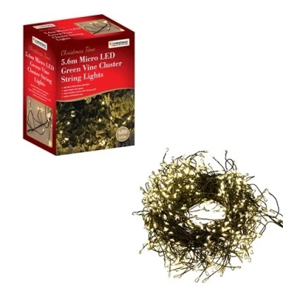 Image of Christmas Workshop 8m 680 Micro LED Green Cluster String Lights Warm White