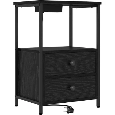 Image of vidaXL with Drawer Storage Black oak Engineered Wood
