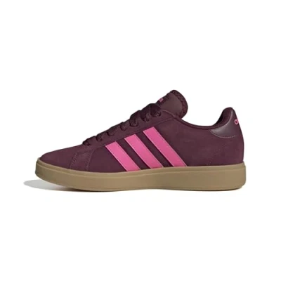 Image of adidas Women&#039;s Grand Court Base 00s Shoes, Shadow red/Lucid Pink/Gum 3, 4.5 UK