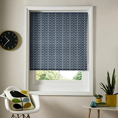 Image of Orla Kiely Roller Blind Linear Stem Whale Blue Translucent 60x162cm
