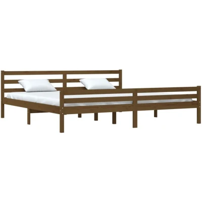 Image of vidaXL Bed Frame without Mattress Honey Brown Solid Wood 200x200 cm